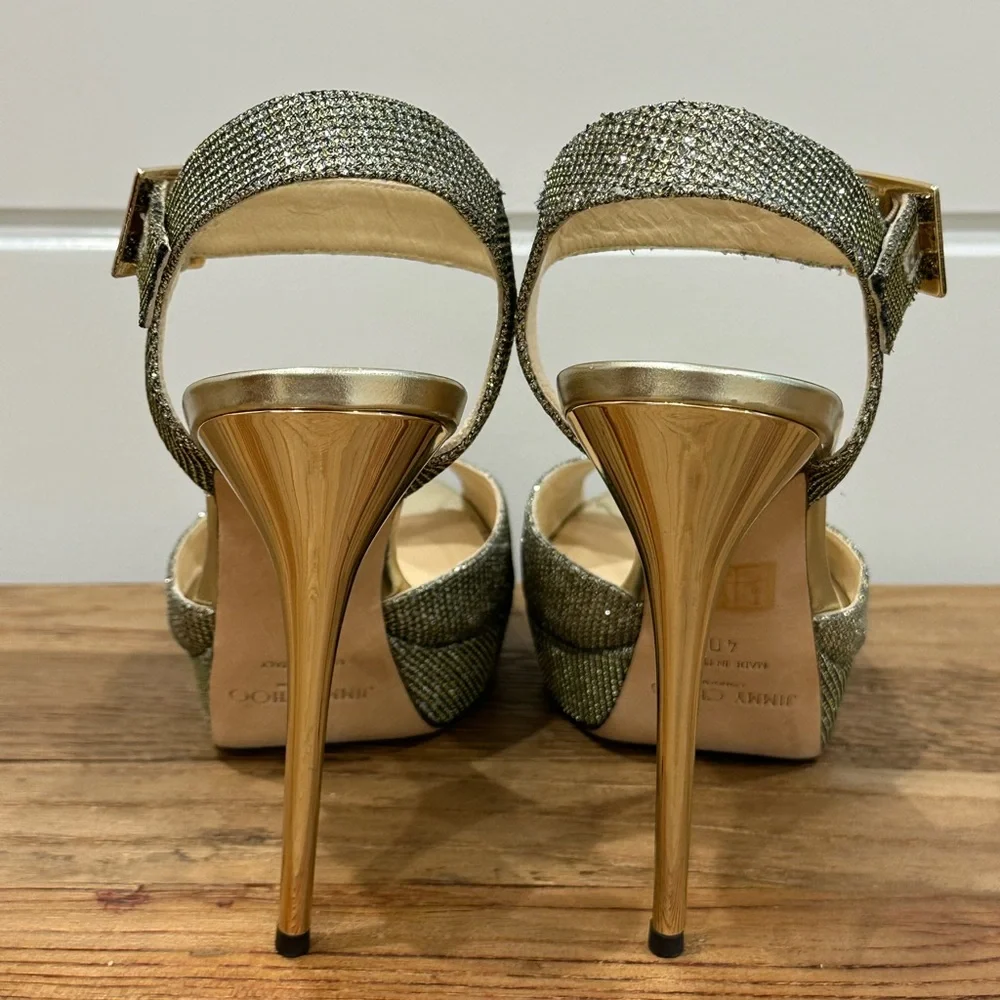 Jimmy Choo Metallic Kayden Bronze Platform Size 40 - Picture 4 of 8